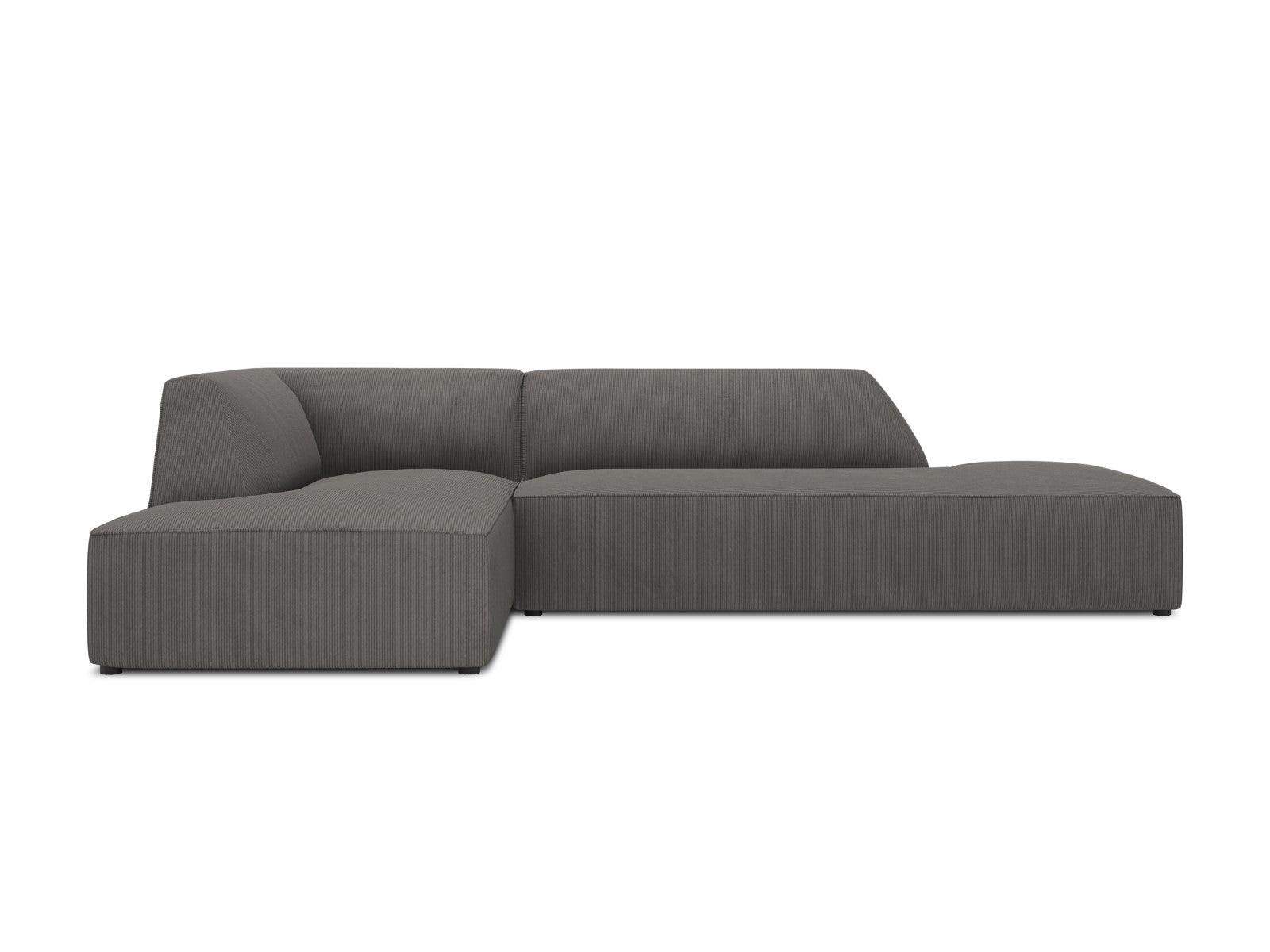 Micadoni linker hoekbank Ruby 4-zits, ribfluwelen, donkergrijs - 180x2