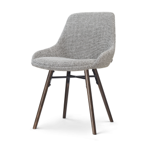 Nolon Nena-Isa eetkamerstoel grijs blend – walnoot houten onderstel Nolon Nena-Isa eetkamerstoel grijs blend – walnoot houten onderstel