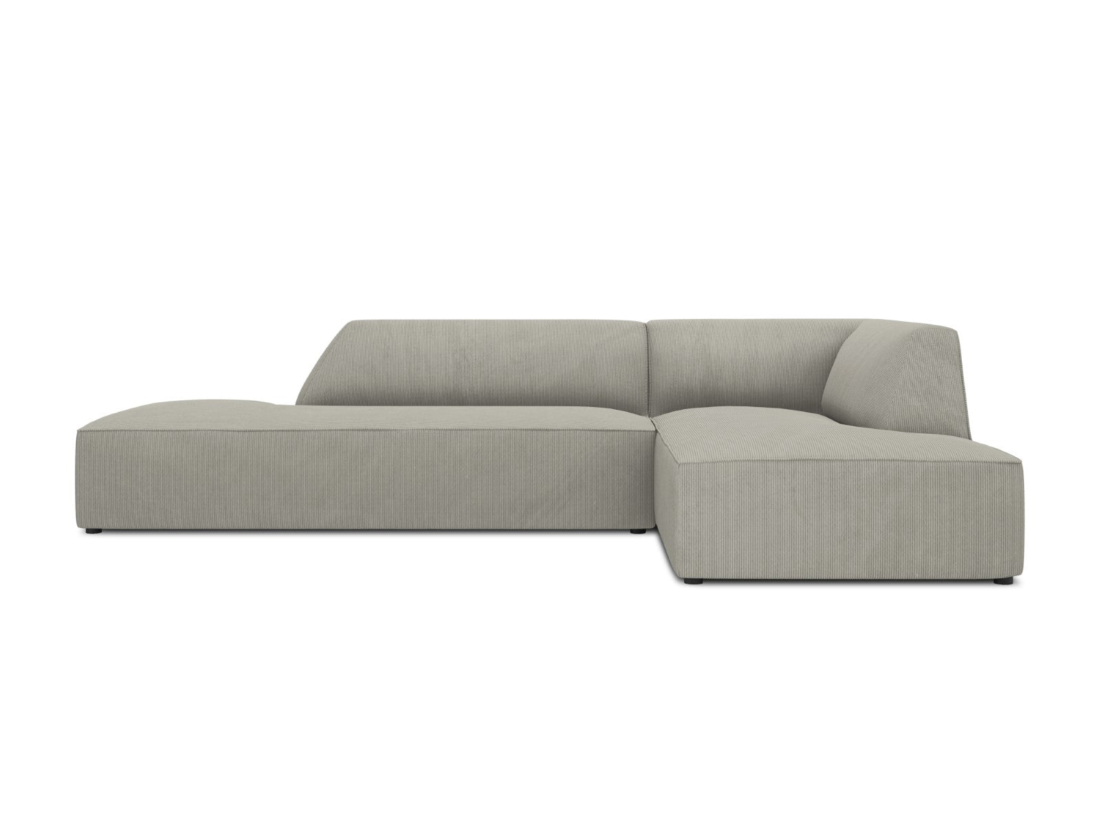 Micadoni rechter hoekbank Ruby 4-zits, ribfluwelen, lichtgrijs - 180x2