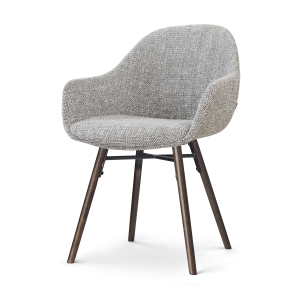 Nolon Nena-Mae eetkamerstoel grijs blend – walnoot houten onderstel Nolon Nena-Mae eetkamerstoel grijs blend – walnoot houten onderstel