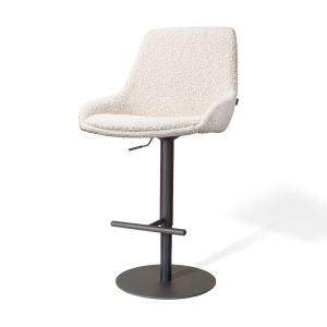 Nolon Niva-Isa tulp barkruk bouclé beige verstelbaar – zwarte poten Nolon Niva-Isa tulp barkruk bouclé beige verstelbaar – zwarte poten