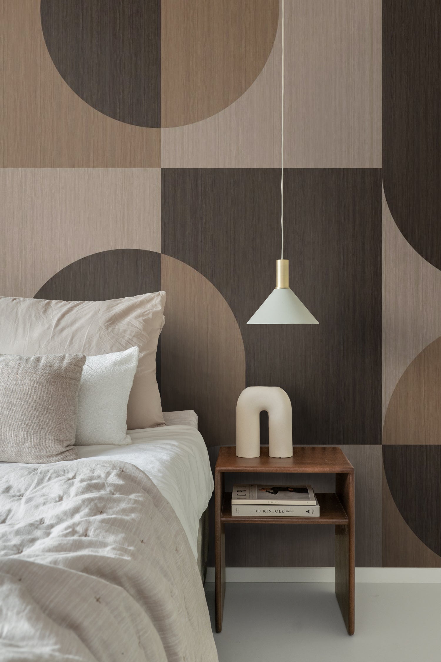 Origin fotobehang cirkels in Bauhaus stijl donker beige en bruin - 250