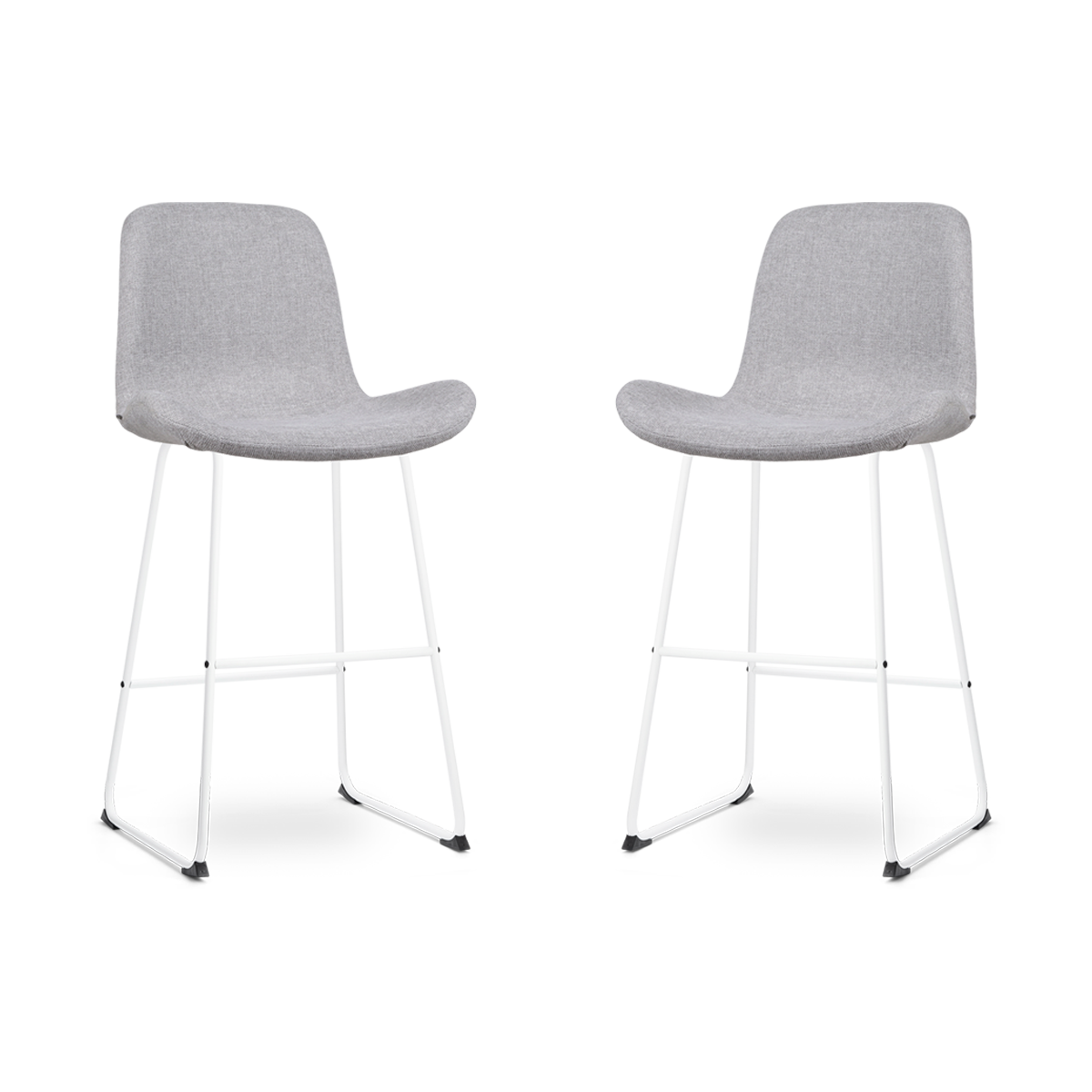 Nolon Nino-Fé Barkrukken Set van 2 - Lichtgrijs - Wit - 75 cm