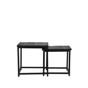 LABEL51 Salontafel Twain – Zwart Mangohout – Set Van 2 – 45x45x45cm LABEL51 Salontafel Twain – Zwart Mangohout – Set Van 2 – 45x45x45cm