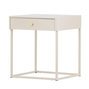 Nest living Lewis Metalen Nachtkastje met Lade – Beige Nest living Lewis Metalen Nachtkastje met Lade – Beige