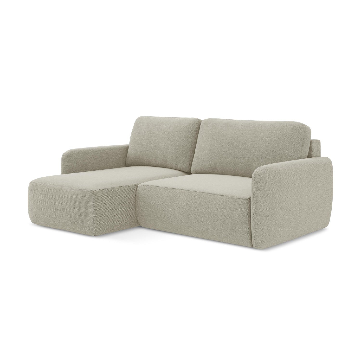 LaMiaSofa hoekbank links Corle - textuurstof - lichtbeige - 207x148x86