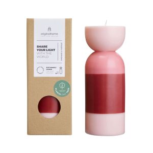 Originalhome kaars organische vorm – roodroze – M Originalhome kaars organische vorm – roodroze – M