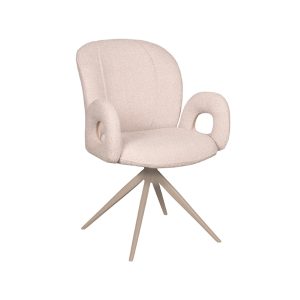 LABEL51 Eetkamerstoel Neo – Taupe Bouclé – Draaibaar – Set van 2 LABEL51 Eetkamerstoel Neo – Taupe Bouclé – Draaibaar – Set van 2