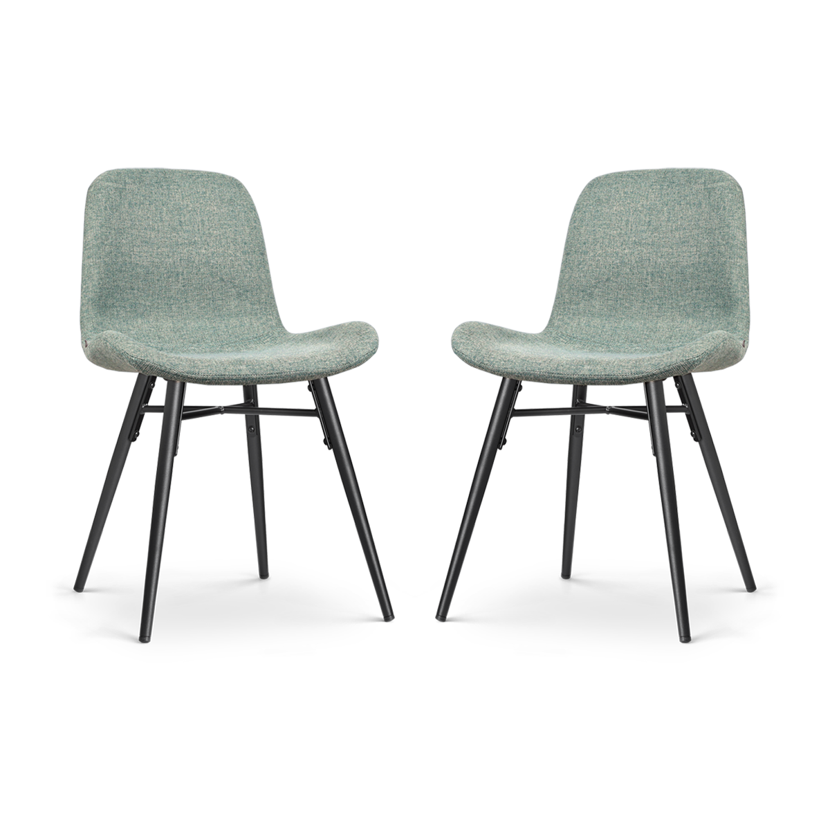 Nolon Nena-Fé Eetkamerstoelen Set van 2 - Zacht Groen - Walnoot