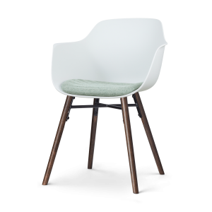Nolon Nena-Liz Eetkamerstoel Wit – Zacht Groen Kussen – Walnoot Nolon Nena-Liz Eetkamerstoel Wit – Zacht Groen Kussen – Walnoot