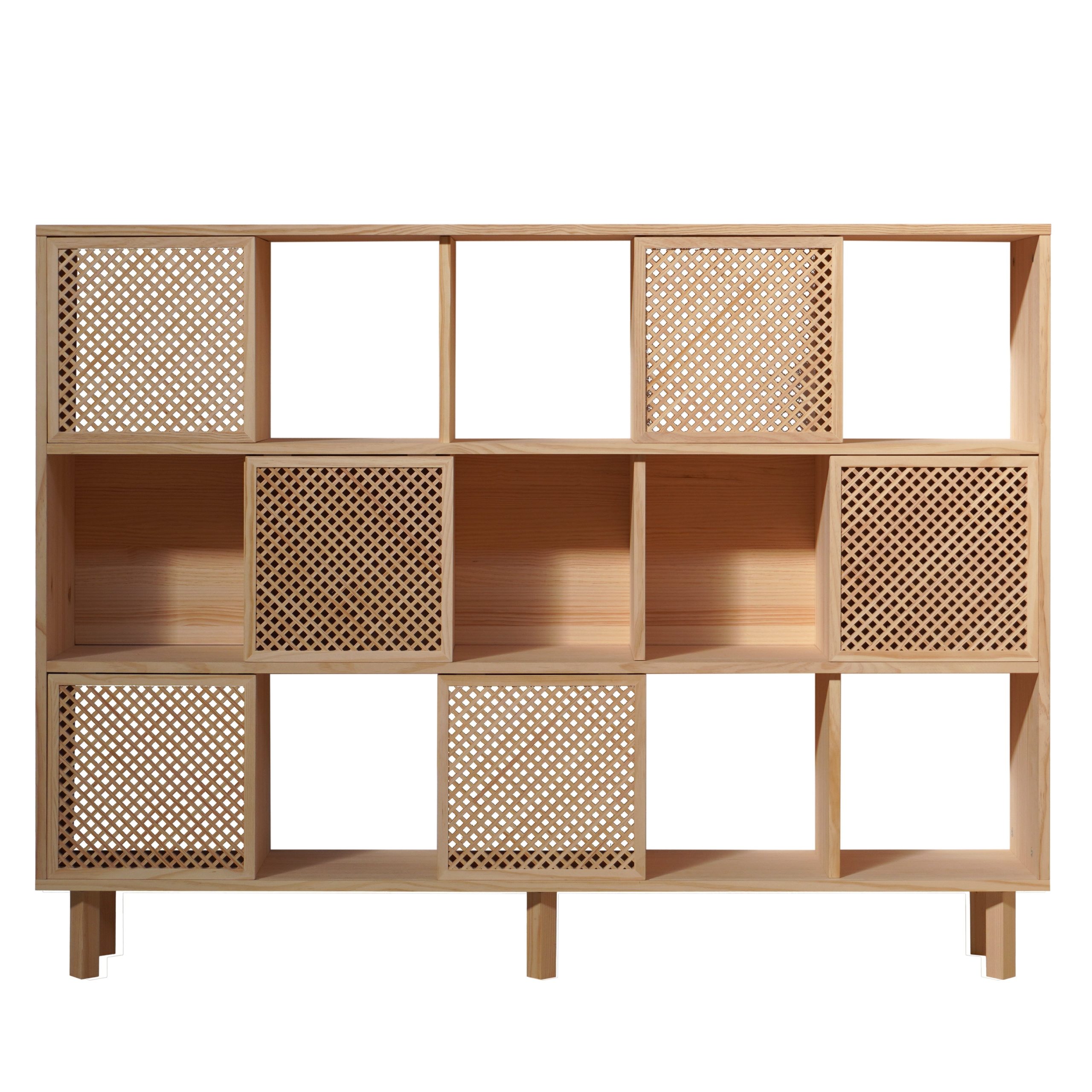 Naan Furniture Boekenkast Porter - Ongelakt massief hout - Natuurlijk
