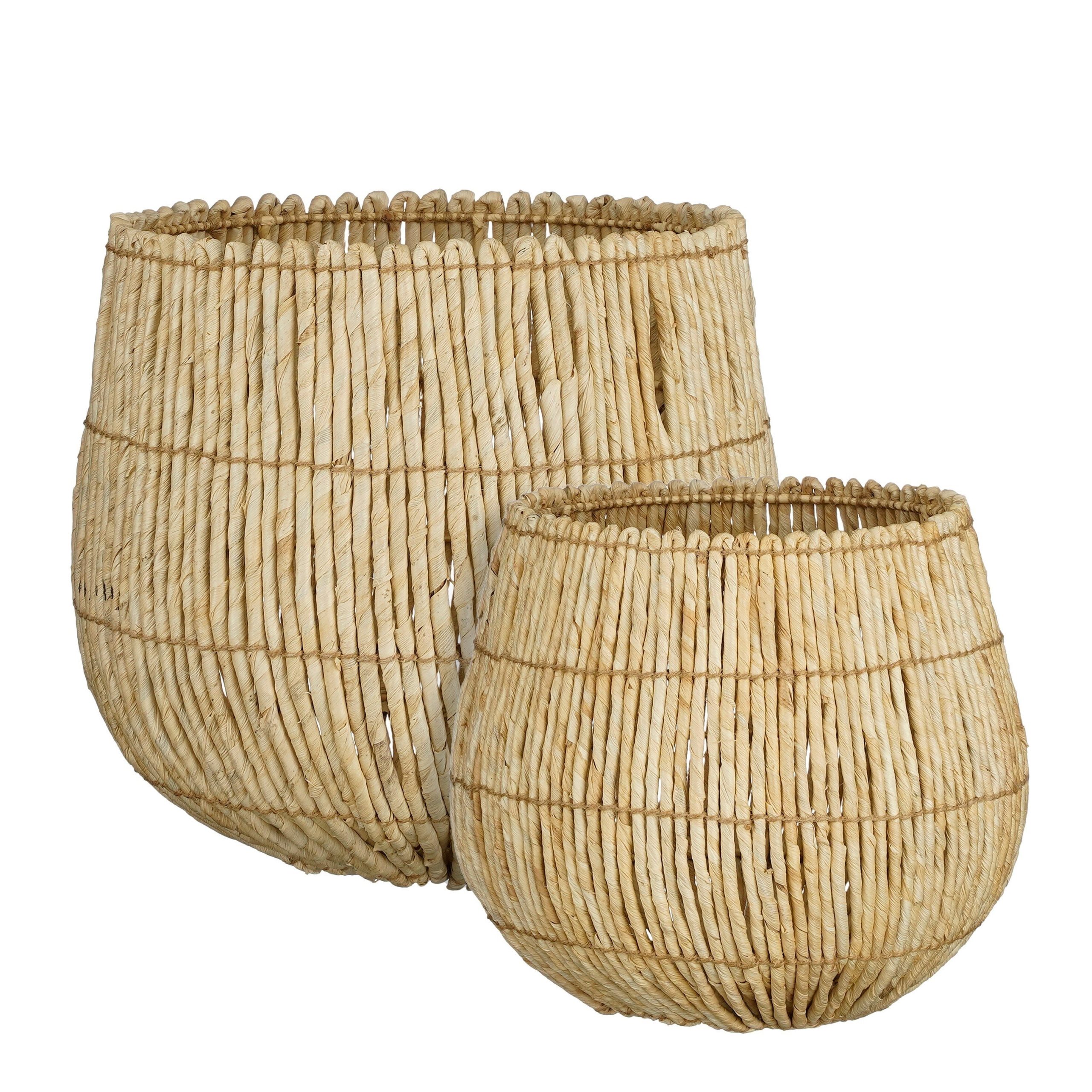 Mica Decorations Ronda Opbergmand - Set van 2 - H40 x Ø44 cm - Lichtbr