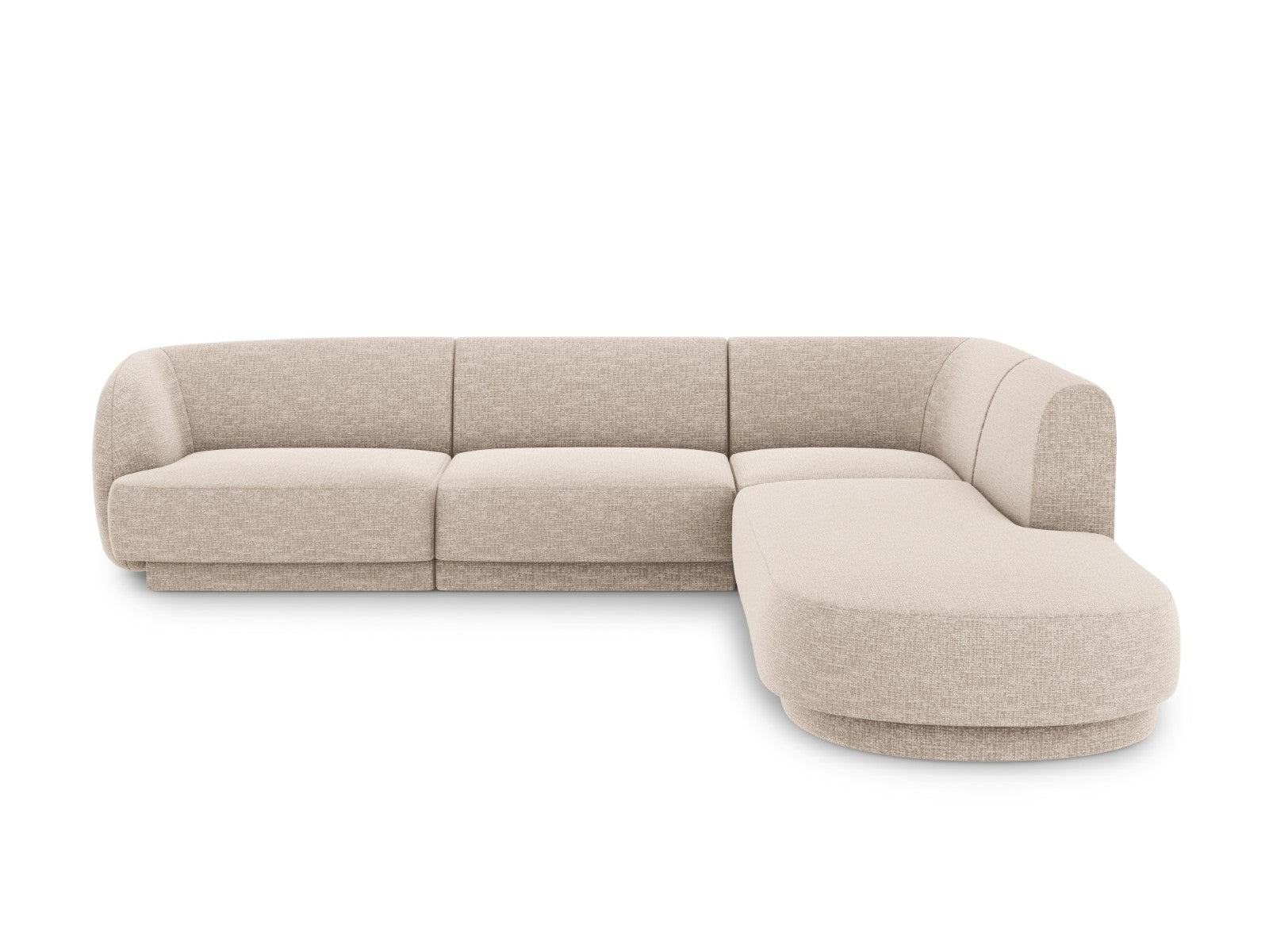 Micadoni rechter hoekbank Miley 6-zits, structurele stof beige - 248x2