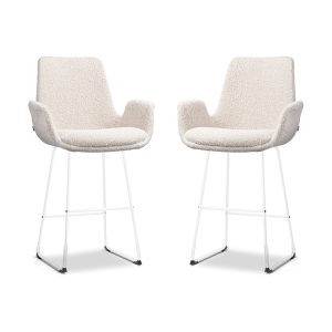 Nolon Nino-Eef Barkrukken Set van 2 – Bouclé Beige – Wit – 65 cm Nolon Nino-Eef Barkrukken Set van 2 – Bouclé Beige – Wit – 65 cm