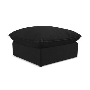 LaMiaSofa Poef Ravenna – textuurstof – zwart – 75x75x45 LaMiaSofa Poef Ravenna – textuurstof – zwart – 75x75x45