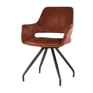 Livingfurn eetkamerstoel Capp Rust Velvet – stof – 2 stuks Livingfurn eetkamerstoel Capp Rust Velvet – stof – 2 stuks