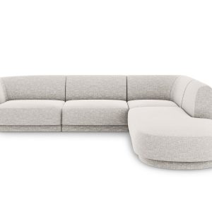 Micadoni rechter hoekbank Miley 6-zits, chenille, lichtgrijs – 248×255 Micadoni rechter hoekbank Miley 6-zits, chenille, lichtgrijs – 248×255
