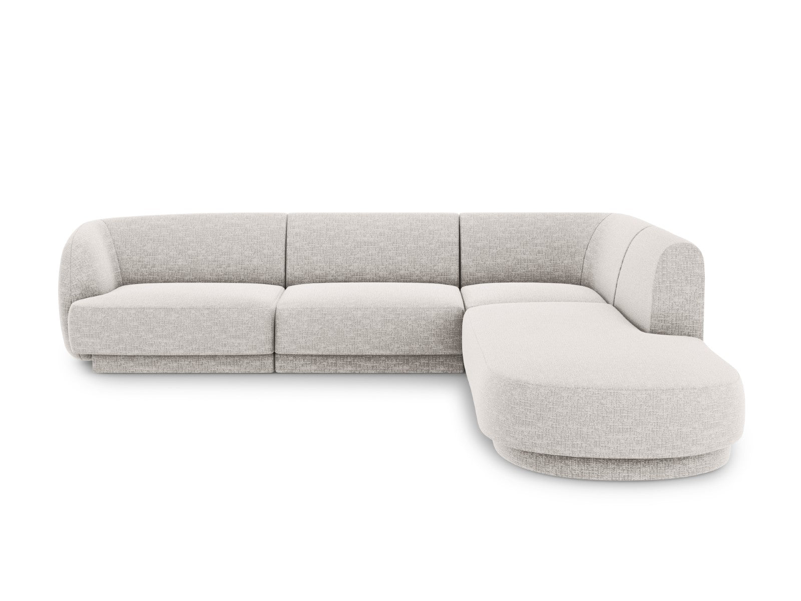 Micadoni rechter hoekbank Miley 6-zits, chenille, lichtgrijs - 248x255