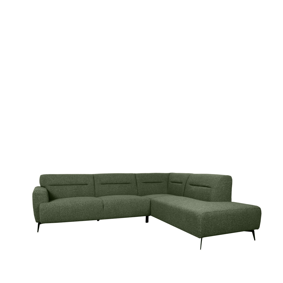 LABEL51 Hoekbank Bolzano Rechts - Donkergroen Bouclé - 270x227x80cm