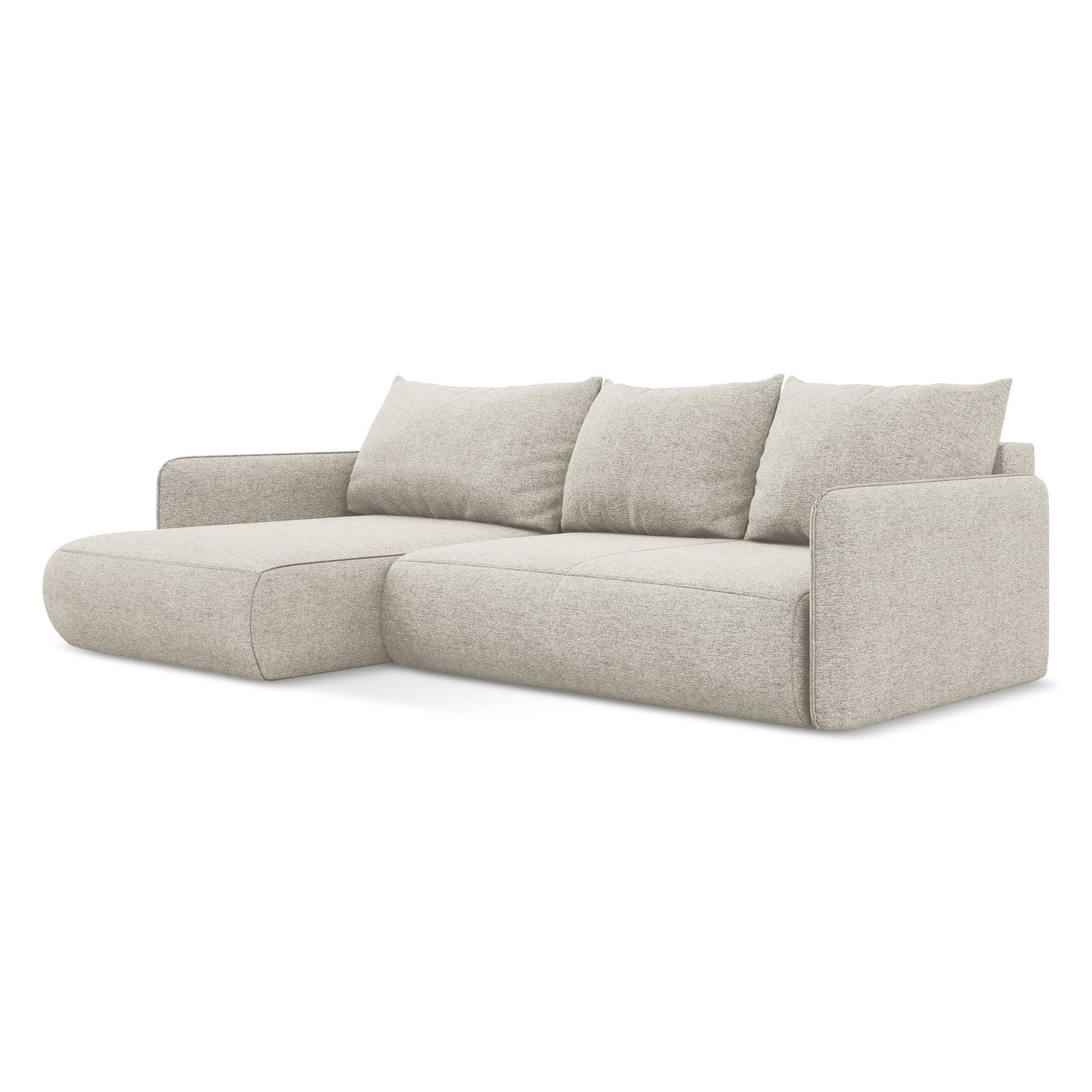 LaMiaSofa hoekbank links Palermo - chenille stof - zilver - 240x148x86