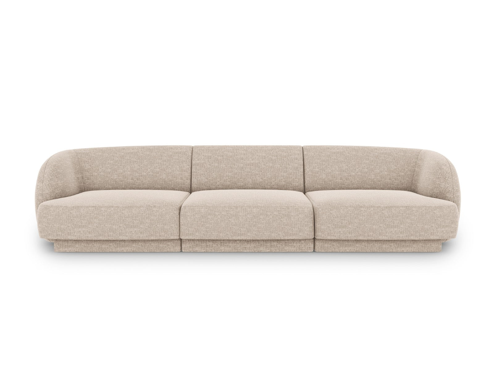 Micadoni Bank Miley 3-zits, structurele stof beige - 90x255x70cm