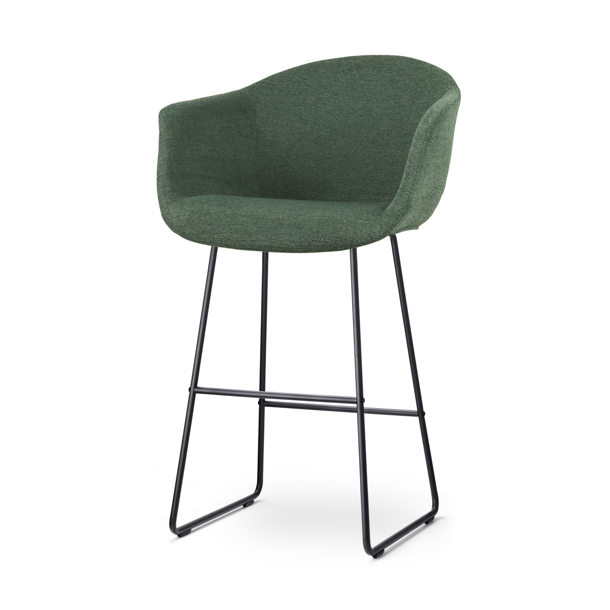 Nolon Nino-Otis Barkruk Donkergroen - met Armleuning - Zwart - 75 cm
