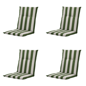 Madison tuinstoelkussen lage rug Amora – groen – 105x50x6cm – set van Madison tuinstoelkussen lage rug Amora – groen – 105x50x6cm – set van