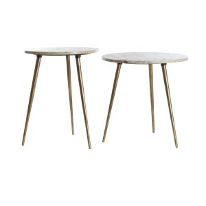 Light & Living bijzettafel ZECA – Ø48x53cm – grijs – Set van 2 Light & Living bijzettafel ZECA – Ø48x53cm – grijs – Set van 2