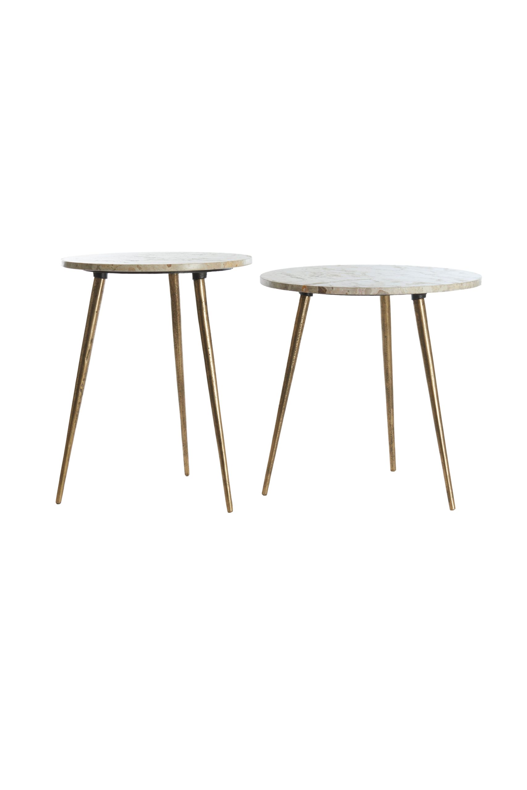Light & Living bijzettafel ZECA - Ø48x53cm - grijs - Set van 2