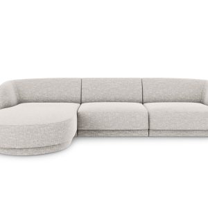 Micadoni linker hoekbank Miley 4-zits, chenille, lichtgrijs – 156x255x Micadoni linker hoekbank Miley 4-zits, chenille, lichtgrijs – 156x255x