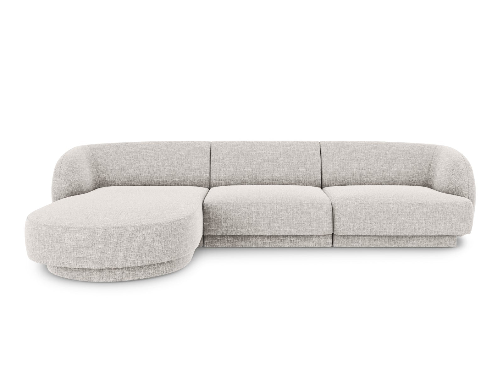 Micadoni linker hoekbank Miley 4-zits, chenille, lichtgrijs - 156x255x