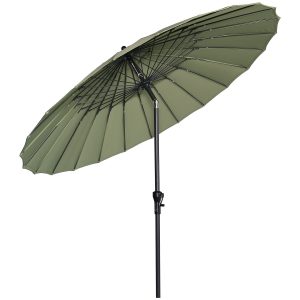 Manilla parasol – Ø250 cm – carbon black – olijf Manilla parasol – Ø250 cm – carbon black – olijf