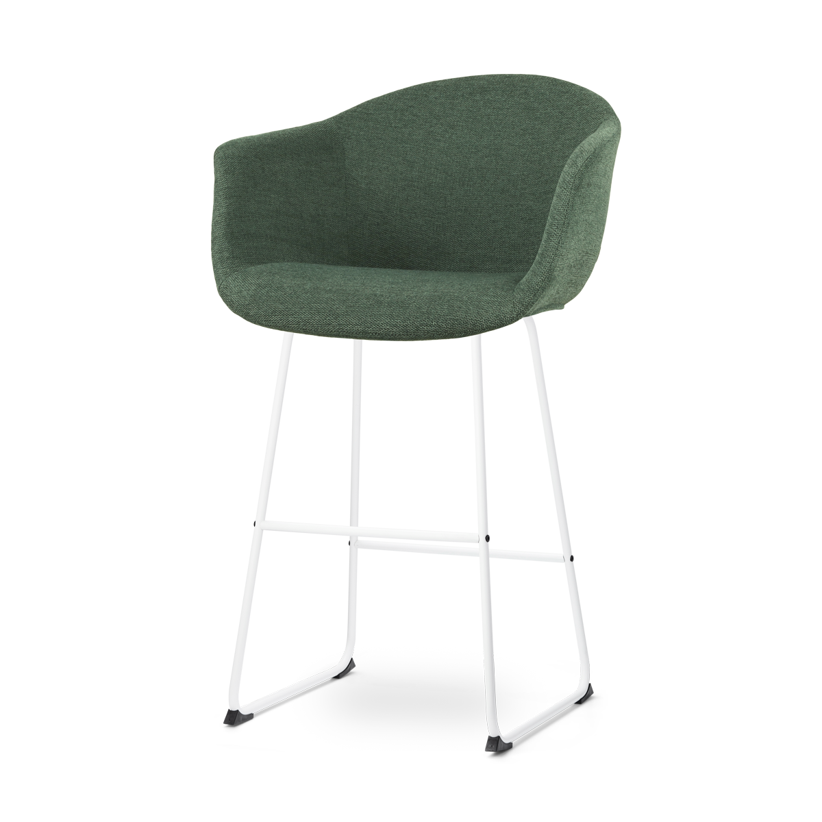 Nolon Nino-Otis Barkruk Donkergroen - met Armleuning - Wit - 75 cm