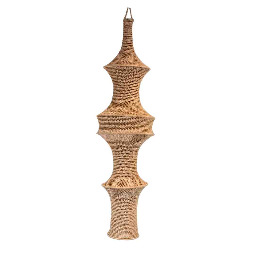MÔMÉ Hanglamp Zazu - zand - viscose - Ø 34 cm / H 120 cm - fishnet des