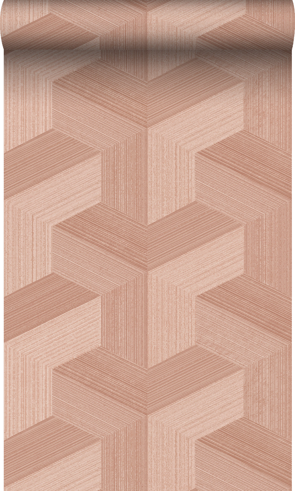 Origin Wallcoverings behang grafisch 3D motief terracotta roze - 53 cm