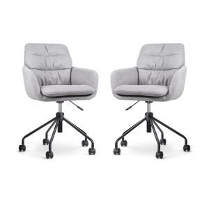 Nolon Nout-Mia Bureaustoelen Set van 2 – Beige – Zwart Onderstel Nolon Nout-Mia Bureaustoelen Set van 2 – Beige – Zwart Onderstel