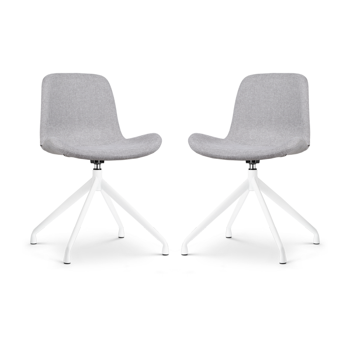 Nolon Nola-Fé Draaibare Eetkamerstoelen Set van 2 Lichtgrijs - Wit