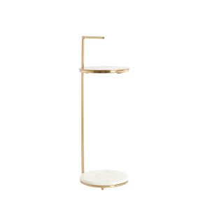 Light & Living bijzettafel Leda – wit – Ø26cm Light & Living bijzettafel Leda – wit – Ø26cm