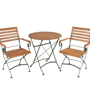 MaximaVida inklapbare ronde acacia bistroset Toscana 70 cm olijfgroen MaximaVida inklapbare ronde acacia bistroset Toscana 70 cm olijfgroen