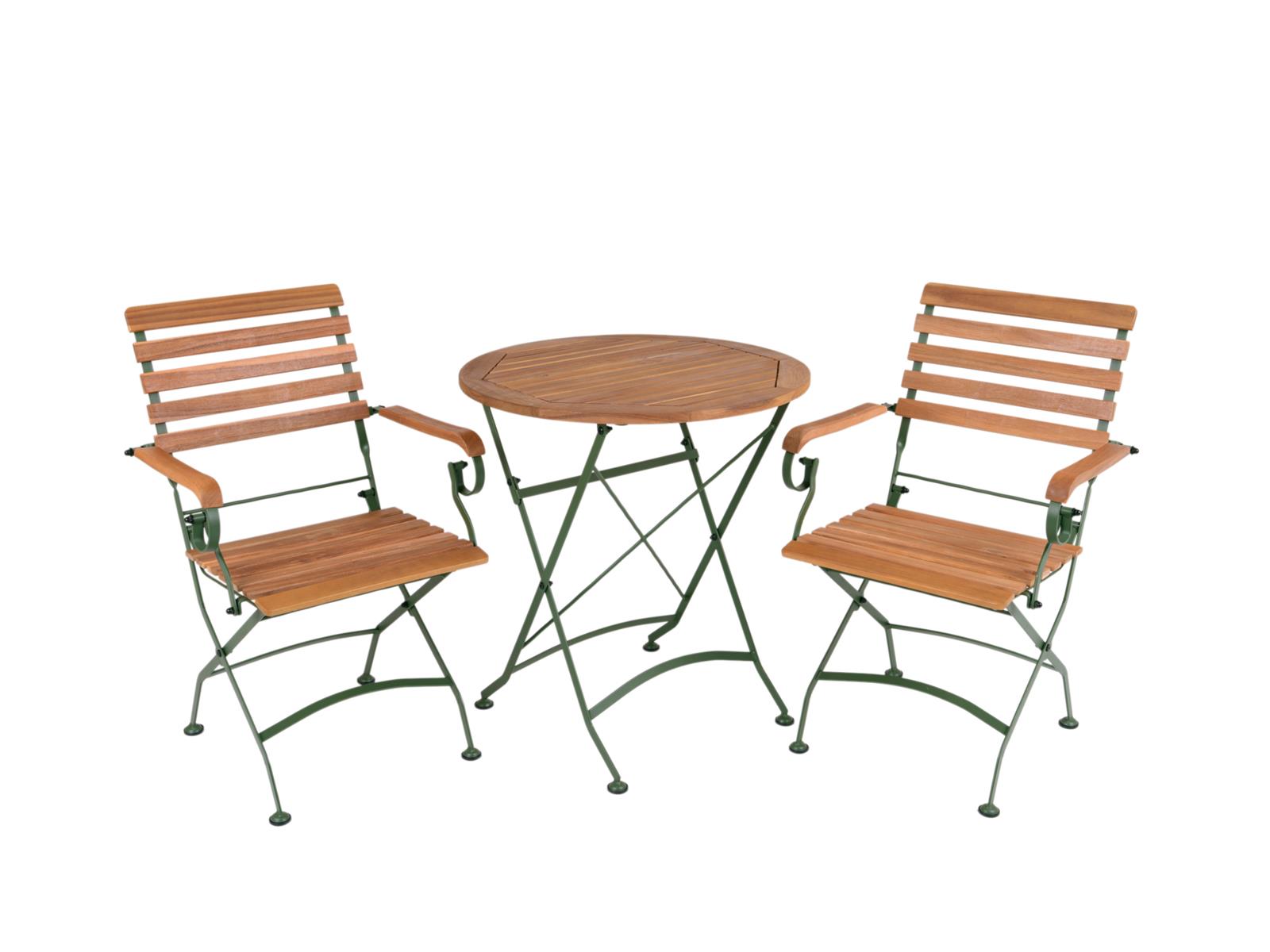 MaximaVida inklapbare ronde acacia bistroset Toscana 70 cm olijfgroen