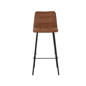 LABEL51 Barkruk Bistro – Cognac Stof – Zithoogte 78cm – Set van 2 LABEL51 Barkruk Bistro – Cognac Stof – Zithoogte 78cm – Set van 2