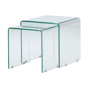 Nest living Cornelis Glazen Bijzettafels – Set Van 2 Nest living Cornelis Glazen Bijzettafels – Set Van 2