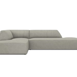 Micadoni linker hoekbank Ruby 4-zits, ribfluwelen, lichtgrijs – 180×27 Micadoni linker hoekbank Ruby 4-zits, ribfluwelen, lichtgrijs – 180×27