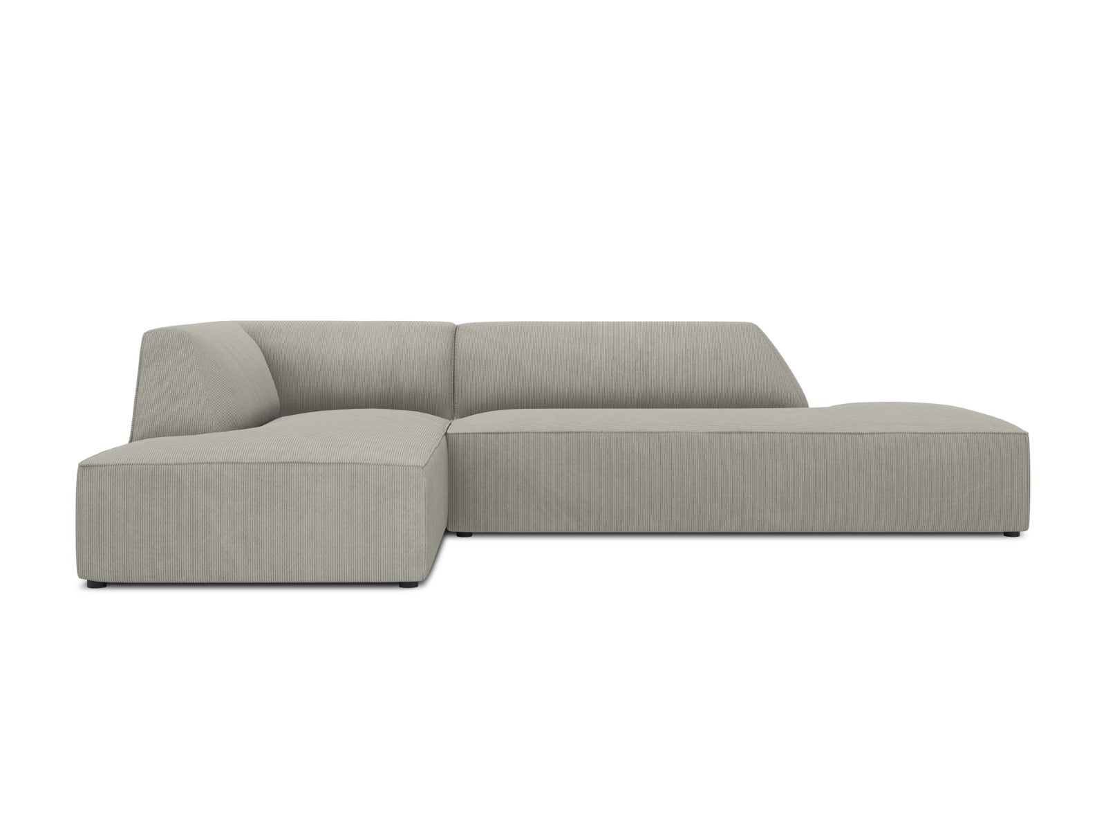 Micadoni linker hoekbank Ruby 4-zits, ribfluwelen, lichtgrijs - 180x27