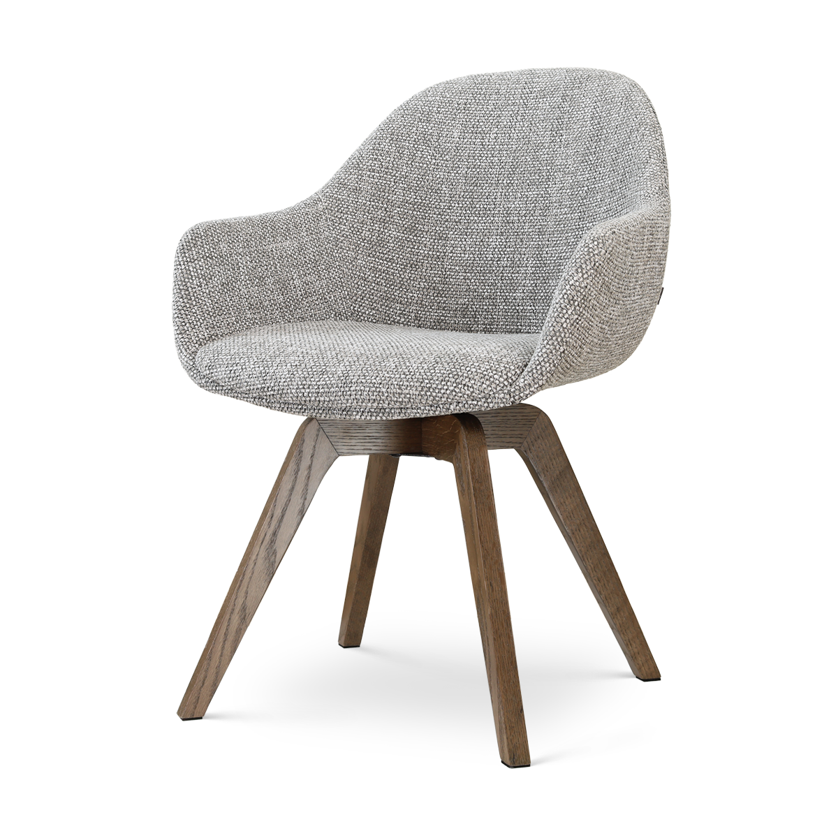 Nolon Noor-Mae draaibare eetkamerstoel grijs blend - walnoot houten on