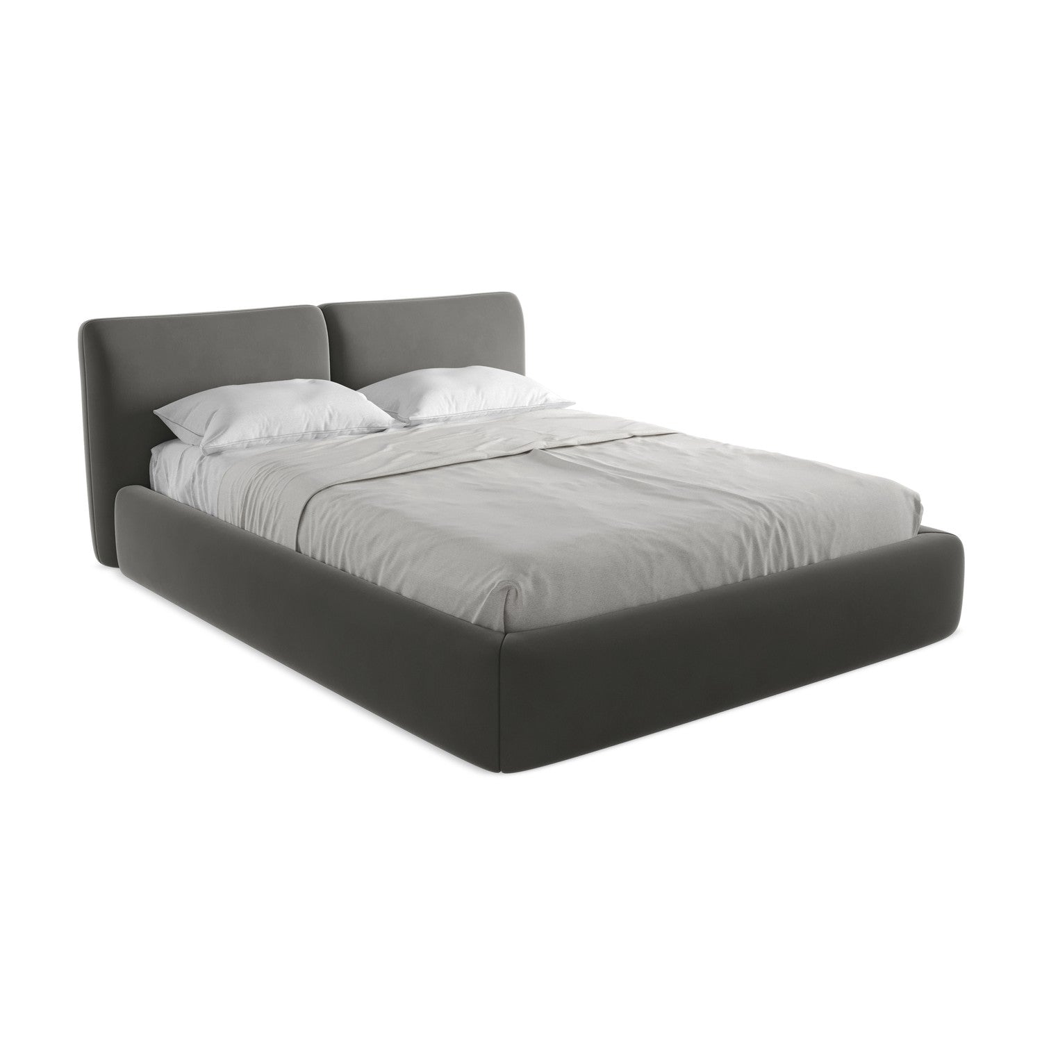 LaMiaSofa Bed met opbergruimte Milano - velours - staal - 180x228x82