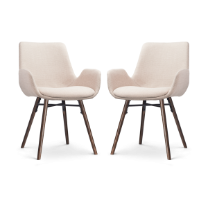 Nolon Nena-Eef Eetkamerstoelen Set van 2 – Beige – Walnoot Hout Nolon Nena-Eef Eetkamerstoelen Set van 2 – Beige – Walnoot Hout