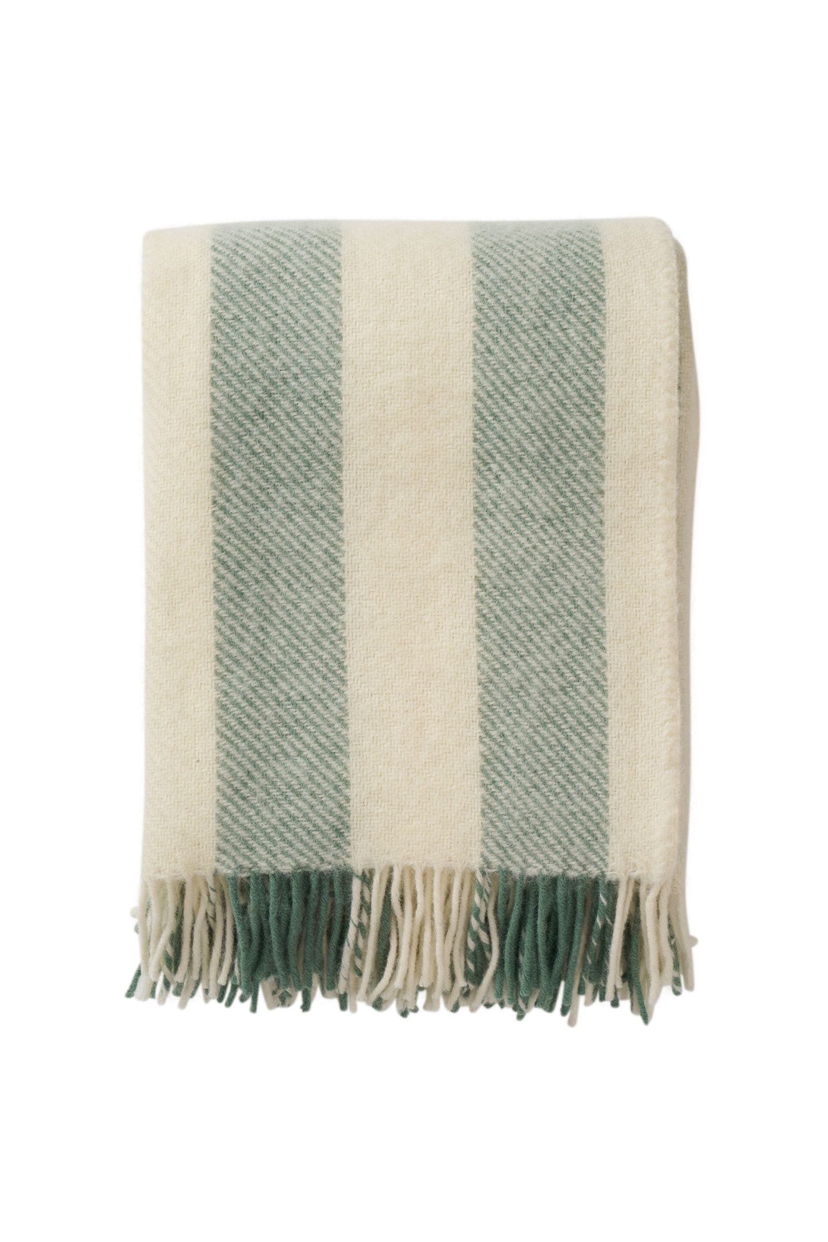 Klippan 100% wollen deken - Gotland - vertical stripe - groen- 130x200