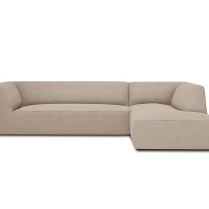 Micadoni rechter hoekbank Ruby 4-zits, structurele stof, donkerbeige – Micadoni rechter hoekbank Ruby 4-zits, structurele stof, donkerbeige –