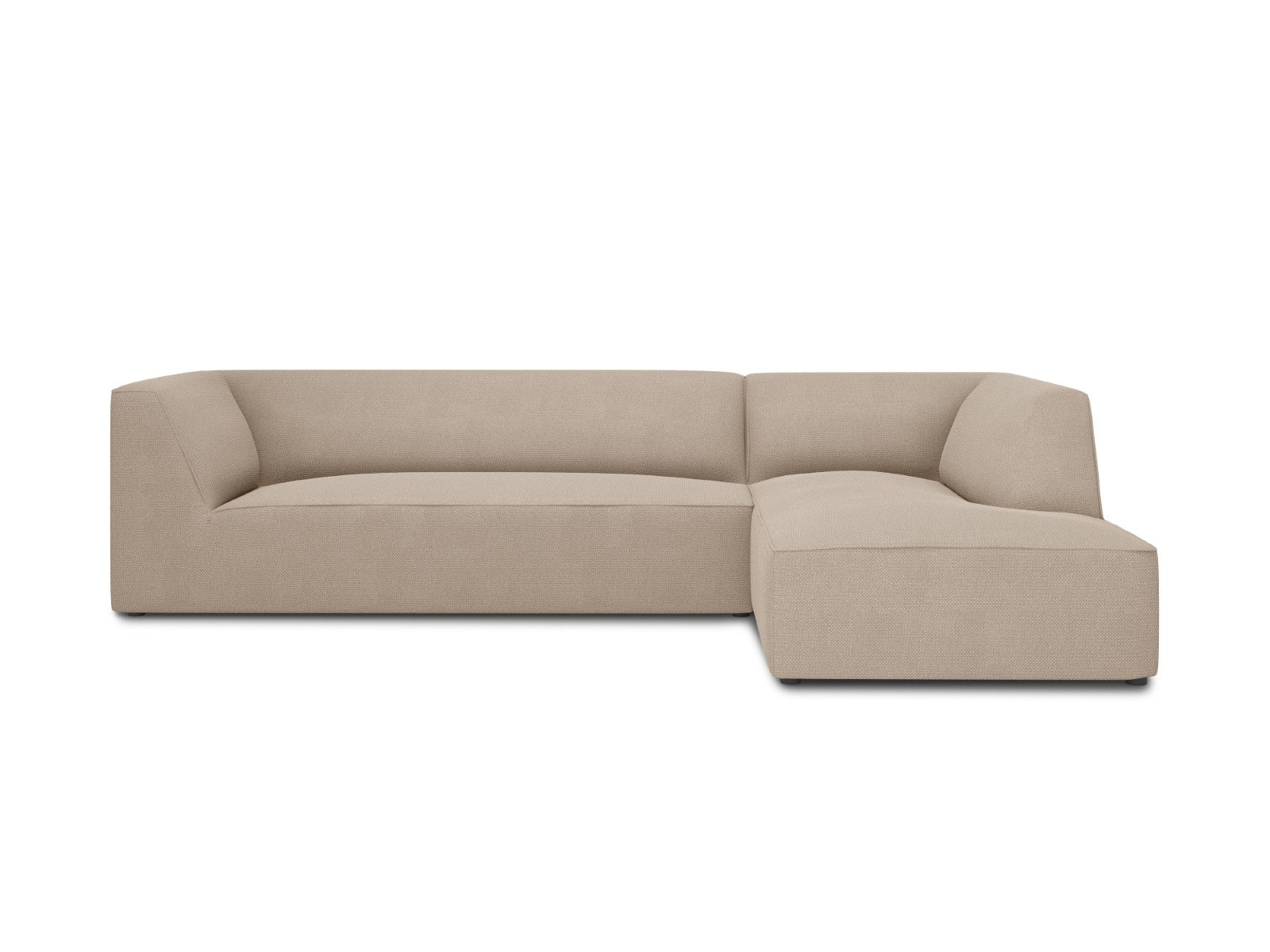 Micadoni rechter hoekbank Ruby 4-zits, structurele stof, donkerbeige -